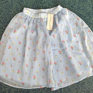 Janie and Jack Light Blue Floral Skater Skirt